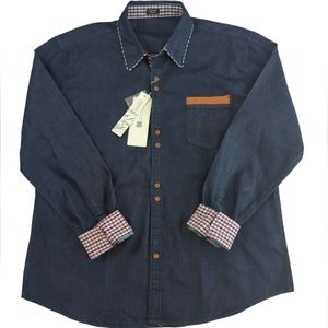 Coofandy button up shirt, navy blue denim, flip cuffs, men's XL, NWT